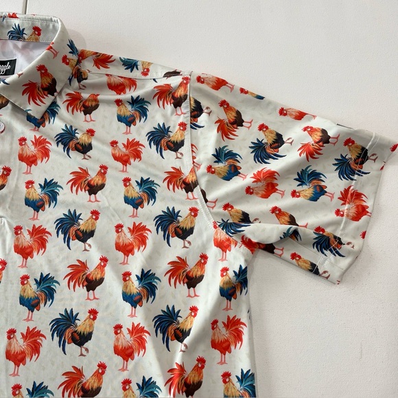 Waggle Golf Polo Feelin Cocky Rooster Performance Shirt Men’s Size XL - Picture 6 of 15